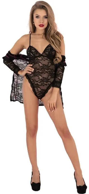 LIVCO CORSETTI FASHION  Silomin LC 1401 Body + Kleid Schwarz One Size (Einheitsgröße)