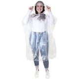 eBuyGB 4 Stück Regenponchos, transparent, wasserdicht, Notfall, transparent