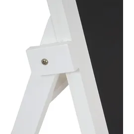 Mendler Werbetafel HWC-E51, Aufsteller Kreidetafel Kundenstopper Dekotafel, 66x39x33cm ~ weiß lackiert