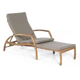 SonnenPartner Mauritius 200 x 71 x 88 cm natura-antik inkl. Liegekissen verschiedene Farben