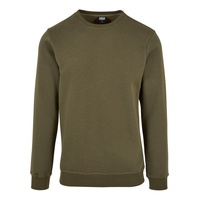 URBAN CLASSICS Basic Terry Crew in Olive, Größe S