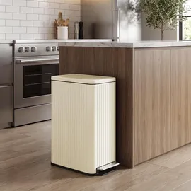 Songmics Mülleimer Küche 50 l Creme