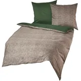 Traumschlaf Mako-Satin Wendebettwäsche Texture Grün 240 x 220 cm + 2 x 80 x 80 cm