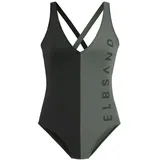 ELBSAND Badeanzug Damen Schwarz/Mehrfarbig 36 Cup A/B