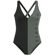ELBSAND Badeanzug Damen Schwarz/Mehrfarbig 36 Cup A/B