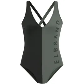 ELBSAND Badeanzug Damen Schwarz/Mehrfarbig 36 Cup A/B