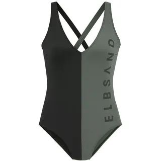 ELBSAND Badeanzug Damen Schwarz/Mehrfarbig 36 Cup A/B