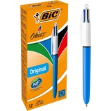 BIC 4 Farben Kugelschreiber Set 4 Colours Original, 12er Pack, Ideal für das Büro, das Home Office oder die Schule