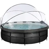 EXIT TOYS Black Leather Pool 488 x 122 cm inkl. Sandfilterpumpe und Abdeckung