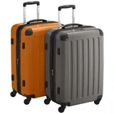 HAUPTSTADTKOFFER® · 2er Hartschalen Kofferset · 2X Hauptstadtkoffer 87 Liter · TSA (Graphit-orange)