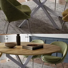 Vicco Esstisch Loyd, Eiche rustikal Grau 120 x 76.5 cm ausziehbar