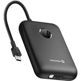 Swissten Swissten, Externer Akku 20000mAh Integrierte USB-C Lightning-Kabel LED-Anzeige, Schwarz
