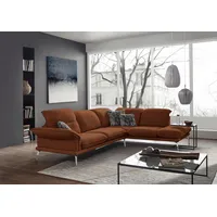 W.Schillig Ecksofa »sherry«, mit Kopfstützenverstellung, Metallfüße, Chrom glänzend, Breite 302 cm orange