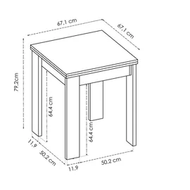 Dmora Comer Konsolentisch 79/134 x 67 x 79 cm Braun