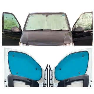 Thermo-Jalousien Kombatibel Mit Ford Transit (1986-2003)(Komplettset + Heckklappe) Rückenfarbe in Aqua, Reversibel und Thermisch