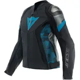 Dainese Avro 5, Lederjacke Damen - Schwarz/Türkis/Dunkelgrau - 46