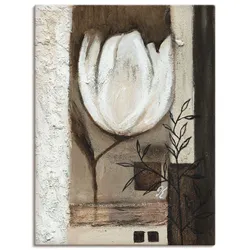 Wandbild ARTLAND "Braune Tulpen II", weiß (farbe bild(er): weiß), B:90cm H:120cm T:1,8cm, Canvas, Leinwand, Bilder, als Leinwandbild, Wandaufkleber in verschied. Größen