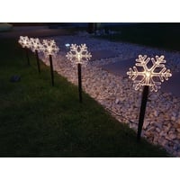 FHS International FHS LED-Leuchtstäbe Schneeflocke 5er-Set Innen und Außen