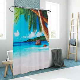 Relaxdays Duschvorhang Tropical 180 x 200 cm mehrfarbig