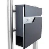 BITUXX Design Standbriefkasten 16770 Graphit inkl. Zeitungsfach