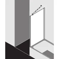 Kermi Filia XP Seitenwand FXUVD09017VYK 90 x 175 cm, silber hochglanz, ESG Opaco Clean, verkürzt auf Badewanne