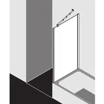 Kermi Filia XP Seitenwand FXUVD09017VYK 90 x 175 cm, silber hochglanz, ESG Opaco Clean, verkürzt auf Badewanne