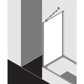Kermi Filia XP Seitenwand FXUVD09017VYK 90 x 175 cm, silber hochglanz, ESG Opaco Clean, verkürzt auf Badewanne