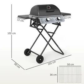 Outsunny Gasgrill schwarz