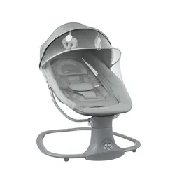 Kikkaboo Babywippe Winks 2 in 1 Stuhl, Moskitonetz, ?Timer, Musik, Fernbedienung grau