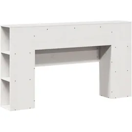vidaXL Kopfteil mit Stauraum Weiß 120 cm Massivholz Kiefer