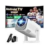 [App integrata & 2026 Upgraded] Proiettore 1080P 4K con WiFi 6 Bluetooth 5.2 Mini Proiettore Portatile Supporta Rotativo a 270°Auto Keystone Projector TV Stick/USB/HDMI/PC con Cavo HDMI & Mouse,Bianco