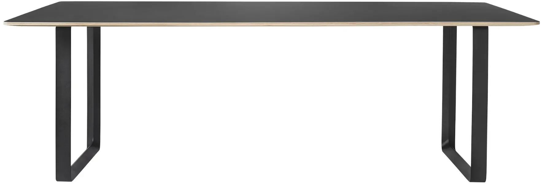 Muuto 70/70 Tisch, 225 x 90 cm, schwarz laminat / schwarz