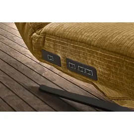 KAWOLA Relaxliege ALINA Cord 360° drehbar 80 x 100 x 200 cm Gelb mit Kissen