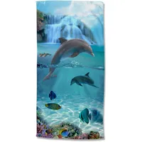 Good Morning Strandtuch Will blau, Polyester, B/L: ca. 75x150,