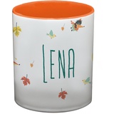 Ma2ca® Namenstasse Waldtiere Kindertasse mit Namen Becher Tasse Tasse Becher-innen_orange