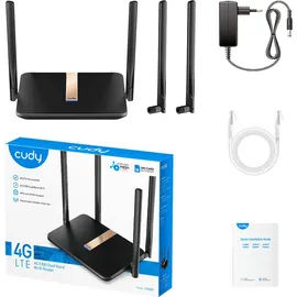 Cudy LT500D wireless router Fast Ethernet Dual-band - Black,