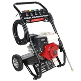 Benzin-Hochdruckreiniger 4900 W mit 6,5 PS Benzinmotor Arbeitsdruck 190 bar Dampfstrahl für Auto- und Gartenreiniger