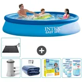 Intex runder aufblasbarer Pool – 366 x 76 cm – Blau No Size