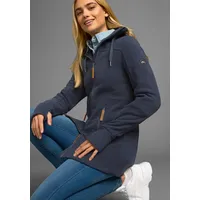 POLARINO Fleecejacke mit Kapuze aus Fleece, atmungsaktiv, schnell trocknend, Gr. 34, marine, , 29309069-34