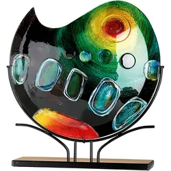 Dekovase GILDE GLAS ART "Sunrise", bunt, B:47cm H:47cm T:10cm, Glas, Metall, Vasen