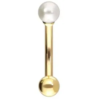 PIERCINGLINE 14/18 Karat Gold Banane ECHTE FRISCHWASSERPERLE