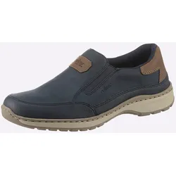 Slipper RIEKER, Herren, Gr. 41, blau (marine), Lederimitat, sportlich, Schuhe
