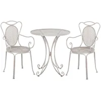 Beliani Balkonset grau Metall 2er Balkon Terrasse Garten romantisch - Grau