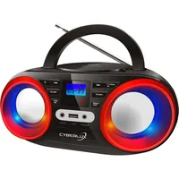 Cyberlux CD-Player m. LED-Beleuchtung USB Kinder Radio Schwarz/Rot