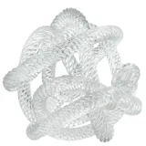 Casa Padrino Luxus Glas Deko Nautisches Pier Seil 15 x 15 x H. 15 cm - Büro Schreibtisch Wohnzimmer Deko Accessoires