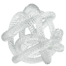 Casa Padrino Luxus Glas Deko Nautisches Pier Seil 15 x 15 x H. 15 cm - Büro Schreibtisch Wohnzimmer Deko Accessoires