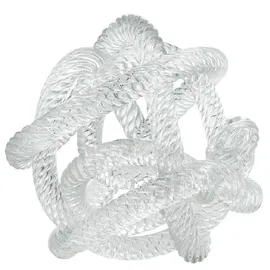 Casa Padrino Luxus Glas Deko Nautisches Pier Seil 15 x 15 x H. 15 cm - Büro Schreibtisch Wohnzimmer Deko Accessoires