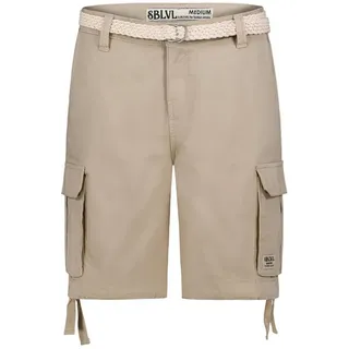 SUBLEVEL Shorts Gestreift Freizeitshorts mit elastischem Bund Chino Twill Shorts beige XS