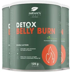 Nature's Finest Detox Belly Burn - Ergänzung zum Entgiftung, Abnehmen und Fettverbrenner Pulver 3x125 g