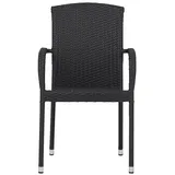 VCM ebuy24 Gartenstuhl Polyrattan stapelbar schwarz.